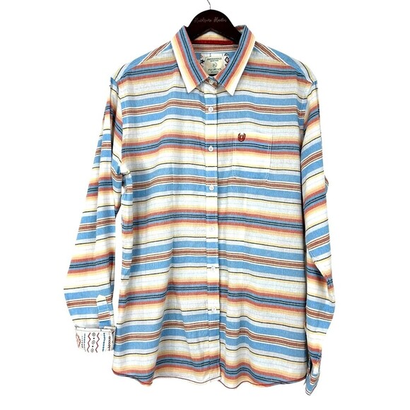 Panhandle Rough Stock Size XL Striped Shirt Button Up Blouse Top Long Sleeve H4 - Picture 1 of 11